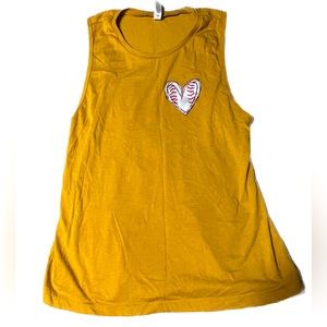 Bella Canvas Baseball Heart Pocket tank